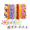 Decorative Flowers & Wreaths 41Pcs Hawaiian Wreath Hair Clips Necklace Artificial Flower Garland Fancy Dress Hawaii Beach Holiday Party Birt