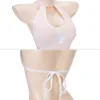 Ani – robe d'infirmière à col licou pour femmes, maillot de bain rose, dos nu, Sexy, Costumes de nuit, Cosplay