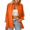 Kvinnors blusar 2023 Spring/Summer Solid Color Cardigan Candy Loose Relaxed Fashion Style Cersatile Long Sleeve Shirt