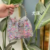 Glanzende en aanhoudende kleurrijke grind geleidelijke tassel emmertas avond banket water diamanten ketting handheld crossbody tas meisje 230401