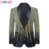 Mens Suits Blazers Striped Sequin Sparkling Suit Jacket Blazer Shawl Lapel One Button Dress Men Stage Party Prom Wedding Tuxedo Cotume 231031