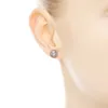 Rose Gold Round Sparkle Halo Stud Earrings for Pandora 925 Sterling Silver Wedding designer Earring For Women Men Girlfriend Gift earrings with Original Box