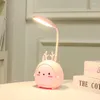 Table Lamps Cute Cartoon Animal Night Light Dormitory Bedside Study Reading LED Three Mini Dimmer Desk Lamp