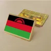 Party Malawi Flag Pin 2.5*1.5cm Zinc Die-cast Pvc Colour Coated Gold Rectangular Medallion Badge Without Added Resin