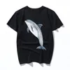 Herren-T-Shirts Tümmler Tursiops Truncatus Print Cartoon Damen Herren T-Shirt Harajuku Cute Fashion Loose Tops Short Sleeve O-ne