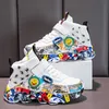 Sneakers Size 26-36 Children Sports Sneakers for Girls Kid Cartoon Graffiti Pattern Casual Shoes Boys Basketball Shoe chaussures de sport 230331