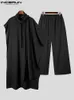 Мужские спортивные костюмы инксун мужские мусульманские наборы сплошной цветовой шарф шарф шарф с нерегулярными брюками Kaftan 2023 Исламские арабские мужчины Случайные костюмы S-5XL W0322