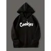 "Cookies" dragsko hoodie med känguruficka, mäns avslappnade fasta färg något stretch huva tröja för Spring Fall Jacketstop