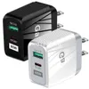 超高速充電器65W PD QC3.0 EU US US UK Power Adapter for iPhone Huawei Samsung Tablet PC Wall Charger Plugs with Retail Box M1
