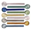 10 cm coloré verre brûleur à mazout tuyau Dab paille Tube fumer tuyaux brûleurs à mazout Banger bol ongles tuyaux à main dispositif de fumer