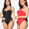 Tute da donna Pagliaccetti Ladies Strappy Plunge Scollo a V Senza maniche Full Lace Slim Body Fashion Womens Bodycon Tops