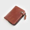 Wallets Men's Short Genuine Leather Topcoat Cowhide Wallet Youth Horizontal