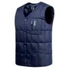 Vestes pour hommes Blanc Canard Down Gilet Hommes Léger Automne Hiver Chaud Rembourré Veste Sans Manches Mâle Noir Golf Mode Casual Bouton Gilet 231031