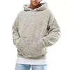 Men's Hoodies Sweatshirts 897504629 Hommes sweat à capuche décontracté solide Double face peluche moelleux poche à manches longues automne hiver chaud sweat à capuche