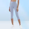 Capris Yoga Leggins Gym Ubrania Kobiety legginsy Solidny kolor wysokiej pasa bioder