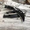 Petit couteau pliant couteau de camping portable multifonction couteau de poche extérieur en acier inoxydable outil EDC MINI Cutter lames incurvées Karambit noir