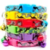 Whole 100Pcs Cat Collar with Bell Fashion Camouflage Print Small Dog Puppy Kitten ID Collars Adjustable Cat Supplies 201030290d