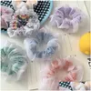 Ponny Tails Holder Ruoshui Woman Sweet Embroidery Scrunchies Hårtillbehör Girls Organza Ties Ornament Gummi Band Elastic Hairband Dhalx