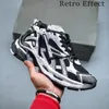 Skor casual Paris Runner 7 Casual Shoes Transmit Sense Trainers Black White Pink Red Burgogne Dekonstruktion Sneakers Quality Sneaker för män Kvinnor Designerskor