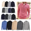 Strickwaren Herren-Designer-Polopullover aus Wolle, S-Shirt, dicker Rollkragenpullover mit halbem Reißverschluss, warmer Pullover, schmaler Strickpullover, Marken-Sweatshirt aus Baumwolle, S-2XL