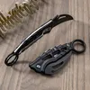 Petit couteau pliant portable Petit couteau de camping Multi fonction Couteau de poche en acier inoxydable Couteau d'extérieur EDC Outil Cutter Lames incurvées noires Karambit