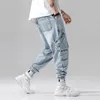 Jeans pour hommes Automne rue processus de lavage multi-poches hommes Jogger jean mode décontracté mâle crayon Style Denim jean Streetwear 231101
