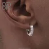 14mm Vvs Moissanite Hoop Atacado Micro Rodada Brilhante Corte Diamante 925 Prata Fina para