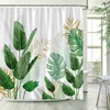 Shower Curtains Tropical Leaves Shower Curtains Green Banana Monstera Jungle Plants Modern Bathroom Curtain Decor R231101