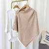 Scarves MoriBty Winter Knitted Scarf Women Luxury Striped Metal Button Shawl Wraps Multifunction Poncho Cashmere Bufandas Mujer Pashmina 231031