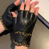 Fem fingrar handskar designer lyx vinter läder lambskin designer kvinnor fingerfri utomhus vandring cykling jul födelsedagspresent s5bp dtwu