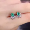 Boucles d'oreilles tendance 2023, fleur coupée, Paraiba pour femmes et filles, émeraude ovale géométrique, cadeau de saint valentin, bijoux de fête