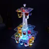 Tour Eiffel en cristal lumineux LED coloré, support de verre pour Cocktail, Bar, discothèque, verre à Shot, présentoir, décor Disco