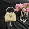 Dinner Bucket Bag Shiny Stupid Crystal Diamond Strass Handtasche Tragbare Crossbody Bag Female 230401