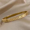 Bangle DODOHAO Personality Waterproof Stainless Steel Geometric Metal Bracelets Bangles 18K Gold Plated 2023 Trend Jewelry Gift