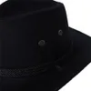 Chapéus de aba larga Chapéus de balde masculinos de aba larga Chapéus de cowboy vintage com corda ajustável Chapéu de sol ao ar livre Casual cor sólida Boater Hat Trilby Caps 231101