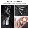 Storage Bottles Small Pocket Keychain Portable Waterproof Case Stainless Steel Travel Container Holder