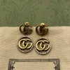 Double letter earrings High Quality Necklace Cuban Earrings Necklace Punk Vintage Master Design Women's New Year Jewelry Accessories G2