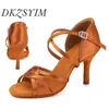 Dance Shoes DKZSYIM Latin Dance Shoes Women Ballroom Tango Dancing Shoes Suede Soles Silk Party Salsa Dance Shoes for Ladies Sandals 231101