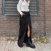 Mode rok Elegante spleet lange rokken voor vrouwen 2023 Kantoor dame dames sexy rechte rokken feestveercasual kleding
