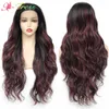 Highlight Pink Wig Synthetic Ombre Lace Front Perücken für schwarze Frauen Langer Körper Welliges Haar Täglich Cosplay HitzebeständigFactory Dire