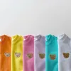 Rompers Korea Baby Sweatshirt Romper Boy Spring Farth Soft Lengeve Cotton Cotton Bear Infant Bodysuit Girls Jumpsuits Hoodies Tops Outwear 231101