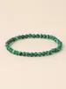 Strand Rttooas Pietre naturali Bracciale in pietra di malachite verde 4MM Braccialetti di perline rotonde fatti a mano Energia Yoga Uomo Donna Gioielli