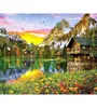 Pintura a óleo por números em tela com paisagem emoldurada, pintura digital para colorir, número, decoração de casa 4811594