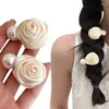 Pinzas para el cabello de tela de verano, horquilla con flor rosa, flequillo de perlas laterales, tocado femenino, accesorios elegantes con temperamento, envío directo