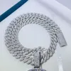 Charms Niestandardowy hip -hop okrągły wisiorek Tester Diamentowy Tester Zmocone mężczyźni urok solidny srebrny naszyjnik łańcuch biżuterii prezent 231031