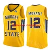 NCAA Murray State Racers 12 Ja Morant Jersey Temetrius Jamel College Basketball Wears Shirt Yellow Blue White OVC Ohio Valley