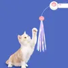 Cat Toys 2 In 1 Teaser Stick Interactive Feather Toy Infrared Funny USB Rechargeable Self-help Supplies