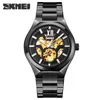 Wristwatches SKMEI Brand Men's Automatic Watch For Men Fashion Stainless Steel Quartz Watches Hollow Skeleton Mechanical Wristwatch