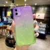 Bling Glitter Gradient Cases For Iphone 15 Plus 14 Pro Max 13 12 11 X XR XS 8 7 Soft TPU Dual Color Hybrid Hit Color Sparkle Luxury Mobile Phone Cover Girls Lady Back Skin