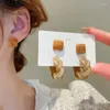 Stud Earrings 4PCS/Set Korean Acrylic Square For Women Girls SImple Retro Resin Earring Boucle Oreille Fine Jewelry Gift